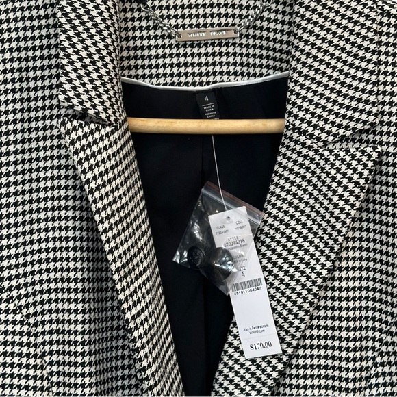 White House Black Market Houndstooth Blazer NWT - Size 4 - Picture 4 of 6